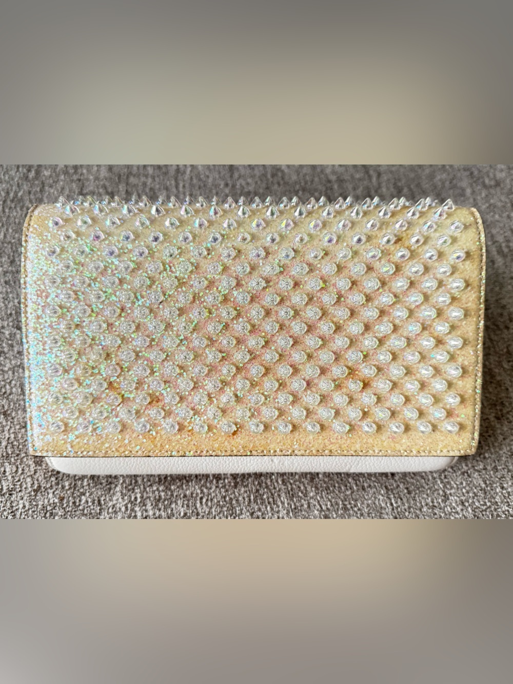 Christian Louboutin Crossbody Bag Purse Fold-Over Spike Clutch